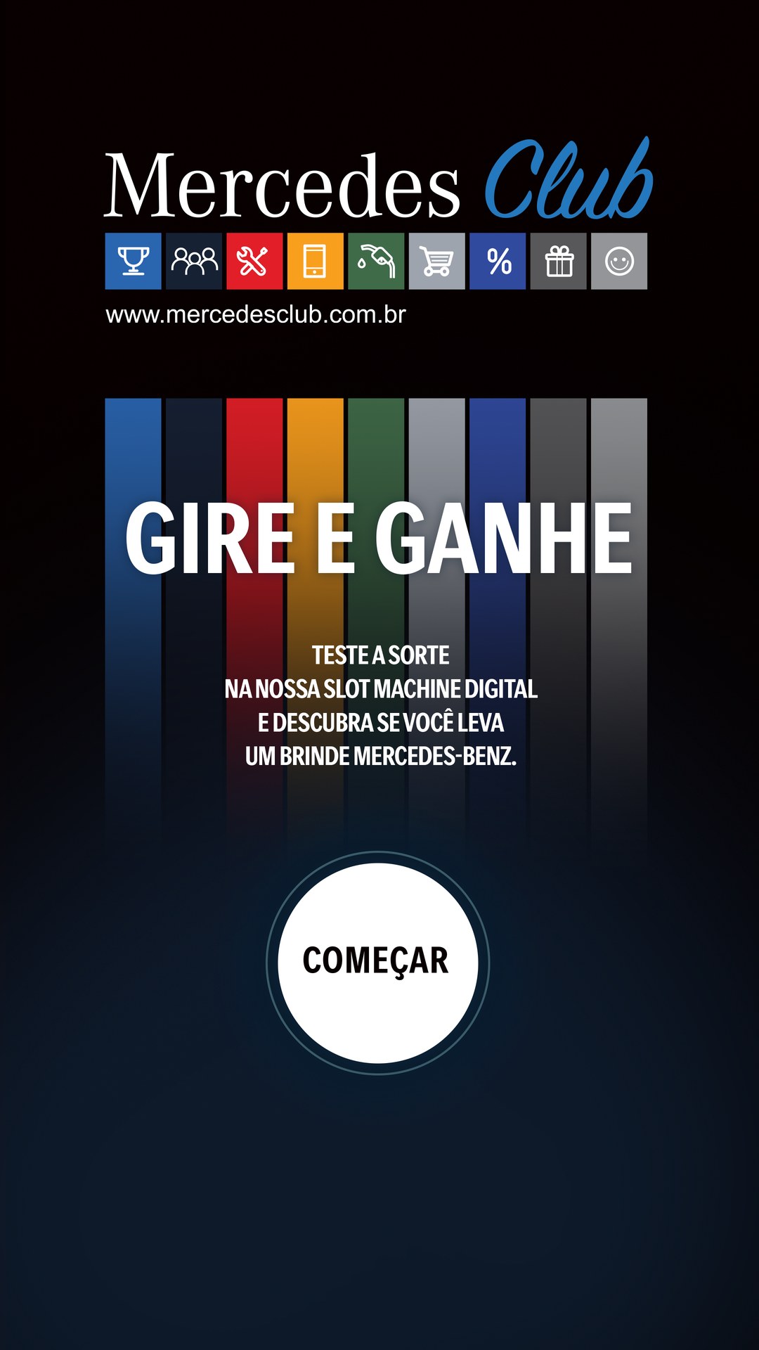 Mercedes Club. Gire e ganhe. Começar